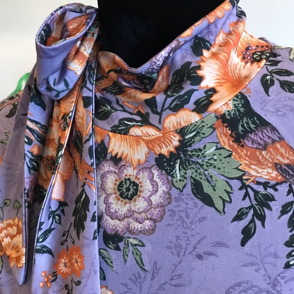 Zara Purple Flower Print Top - Picture 7 of 12